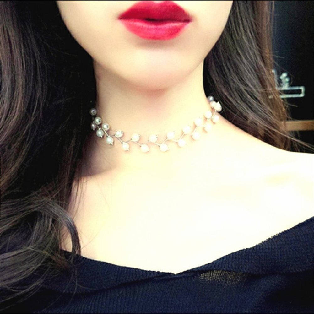 Choker pearl Necklace jewelry chain